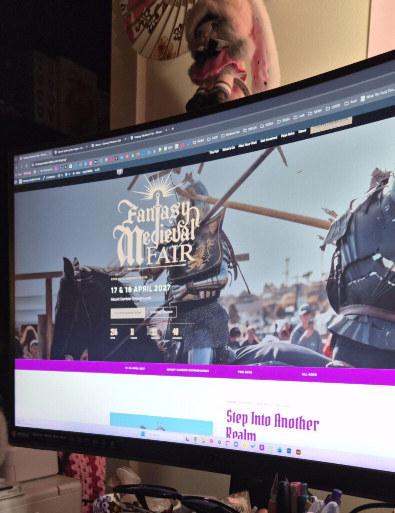 a computer monitor showing work being done on the website